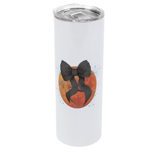 Elanze Designs 20 Ounce Stainless Steel On the Go Travel Tumbler With Push Top Lid, Basketball Teal Paint Splatter - 1 of 1