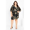 Women's Plus Size Wrap Golden Floral Dress - black | CITY CHIC - 2 of 4
