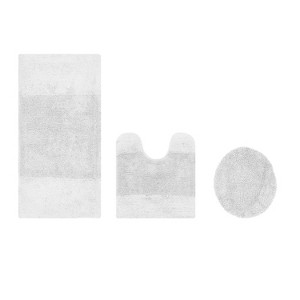 Granada 3 Piece Bath Rug Set 100% Premium Cotton Tufted Non-Slip Backing Bathmats for Bathroom, Super Soft Absorbent, Machine Washable - 1 of 4
