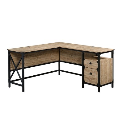 GlasFlength Desks Computer Desk Office Desk Writing Table Desk with Drawers Cabinet for Small Space Home Office, Brown, 59.84"*57.32"*29.53"