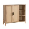 GDFStudio Riven Mid-Century Modern 35.4'' Storage Cabinet with Woven Rattan Doors, Open Shelves and Adjustable Shelves - 4 of 4