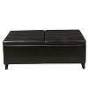 CAVINAS Linen Fabric Storage Ottoman Bench with Tufted Top and Pressure Hinges,Upholstered Storage Ottoman,Storage Bench for Living Room,Bedroom - 2 of 3
