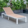 LeisureMod Marlin Patio Sling Chaise Lounge Chair in White Aluminum - 2 of 4