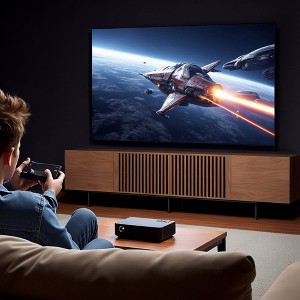 Luck Live 70.87-inch TV stand，walnut color entertainment center for living room bedroom - 1 of 4