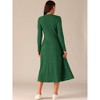 INSPIRE CHIC Women's Long Sleeve Round Neck Casual Stretchy A-Line Midi Dress - 4 of 4