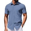 COOFANDY Mens Wrinkle Free Shirts Short Sleeve Casual Button Down Summer Dress Shirts - 4 of 4