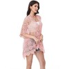 Anna-Kaci Women's Open Front Crochet Cover-Up with Floral Pattern and Short Sleeves - 3 of 4