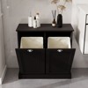 Okak Farmhouse Storage Cabinet, Accent Cabinet with 2 Tilt-Out Drawers and Metal Handles, Storage Oganizer for Living Room, Laundry room - 4 of 4