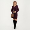 Anna-Kaci Women's Long Sleeve Knit Sweater Dress with Waist Tie Belt and Ribbed Texture - 3 of 4