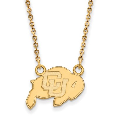 Black Bow Jewelry 14k Yellow Gold Colorado Buffalos NCAA Necklace 18 Inch