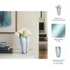 Modern Decorative Vase - Handcrafted Glass with Curved Silhouette - Decorative Accent for Home, Office, Bedroom, or Living Room Decor - Blue - 3 of 4
