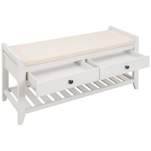 39''L Entry Bench with Storage, Shoes Bench with Padded Cushion Carrying Capacity 220Lbs - 1 of 4