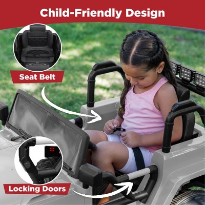 Light Gray 12V Kids Ride-On Truck with Remote Control