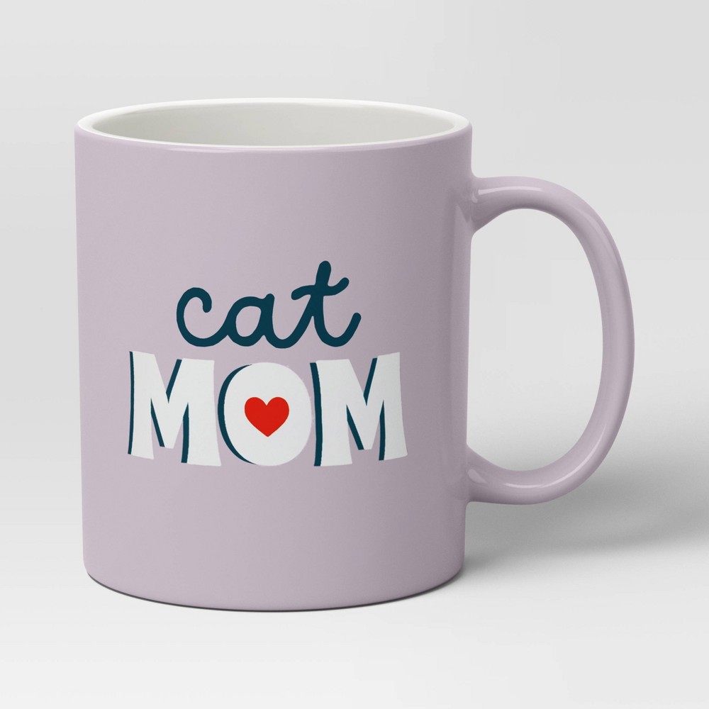 15oz Stoneware Cat Mom Mug Lavender - Room Essentials™