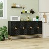 TIRAMISUBEST 4 Door Modern Coffee Bar Cabinet With Adjustable Shelf,Sideboard Buffet Cabinet With Storage - 3 of 4