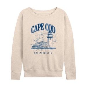 Women's - Instant Message - Cape Cod Lightweight French Terry Wide Neck Long Sleeve Shirt - 1 of 4