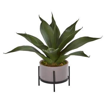 14" x 9" Artificial Agave Succulent in Decorative Planter - Nearly Natural
