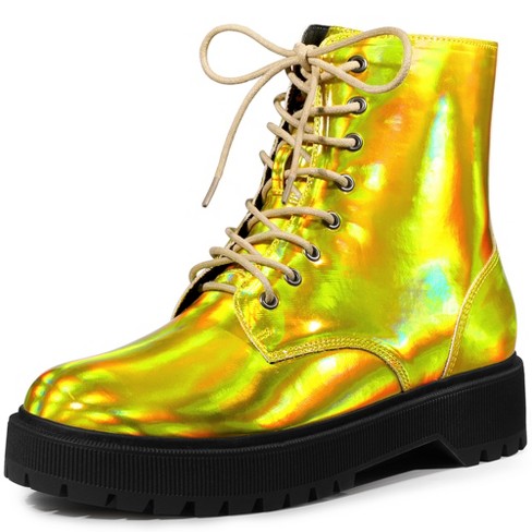 Yellow hot sale combat boots