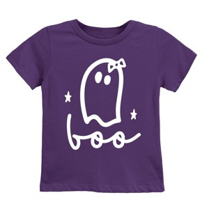 Boo Ghost Bow - Youth Short Sleeve Graphic T-Shirt and Toddler Short Sleeve Graphic T-Shirt - 1 of 3