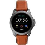 Fossil Mens Gen 5e 44mm Stainless Steel Touchscreen Smartwatch With Alexa Gps Speaker Heart Rate Activity Tracking And Smartphone Notifications-Brown