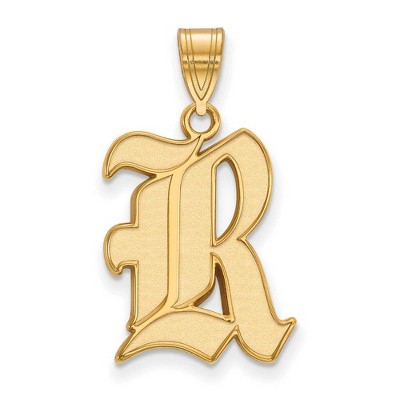 Black Bow Jewelry 14k Yellow Gold Rice Owls NCAA Large Pendant