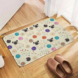 French Bulldog Bathroom Rugs Winter Bath Mat Absorbent Non Slip Bathroom Mat Christmas Soft Floor Carpet 16x20 Inches - 1 of 1