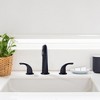 WOWOW 8 in. Widespread Double Handle Gooseneck Bathroom Faucet with Pop-up Drain in Matte Black - 2 of 4