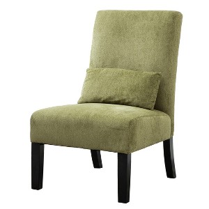 Dexmalle Contemporary Chenille Fabric Armless Accent Chair with Pillow, - 1 of 4