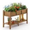 Arceso Raised Garden Bed with Tools, 47 inch Poly Elevated Planter Box with Legs And Storage Shelf, Standing Growing Bed Herb Planter for Vegetable - 2 of 4