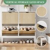 Wave Pattern 4-Door Shoe Cabinet, Narrow Shoe Storage With Adjustable Shelves for Entryway, Hidden Shoe Rack with Metal Legs,  for Hallway - 3 of 4