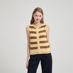 Women's The Stripey Button Sweater Vest - Universal Thread™ Brown