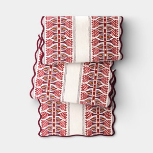 72"x14" Table Runner Scallop Edge - Threshold™ - 1 of 3