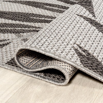 Havana Gray/Black Tropical Palm 4' x 6' Synthetic Area Rug