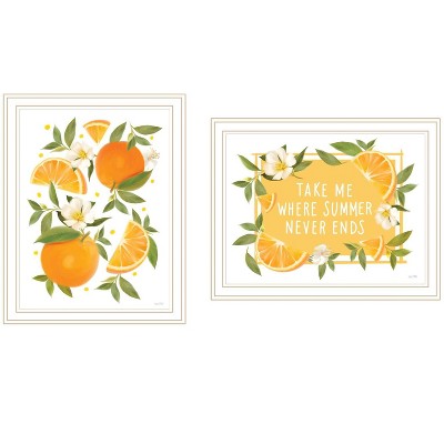 HomeRoots Set Of Two Take Me Where Summer Never Ends White Framed Wall Art