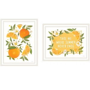 HomeRoots Set Of Two Take Me Where Summer Never Ends White Framed Wall Art - 1 of 4