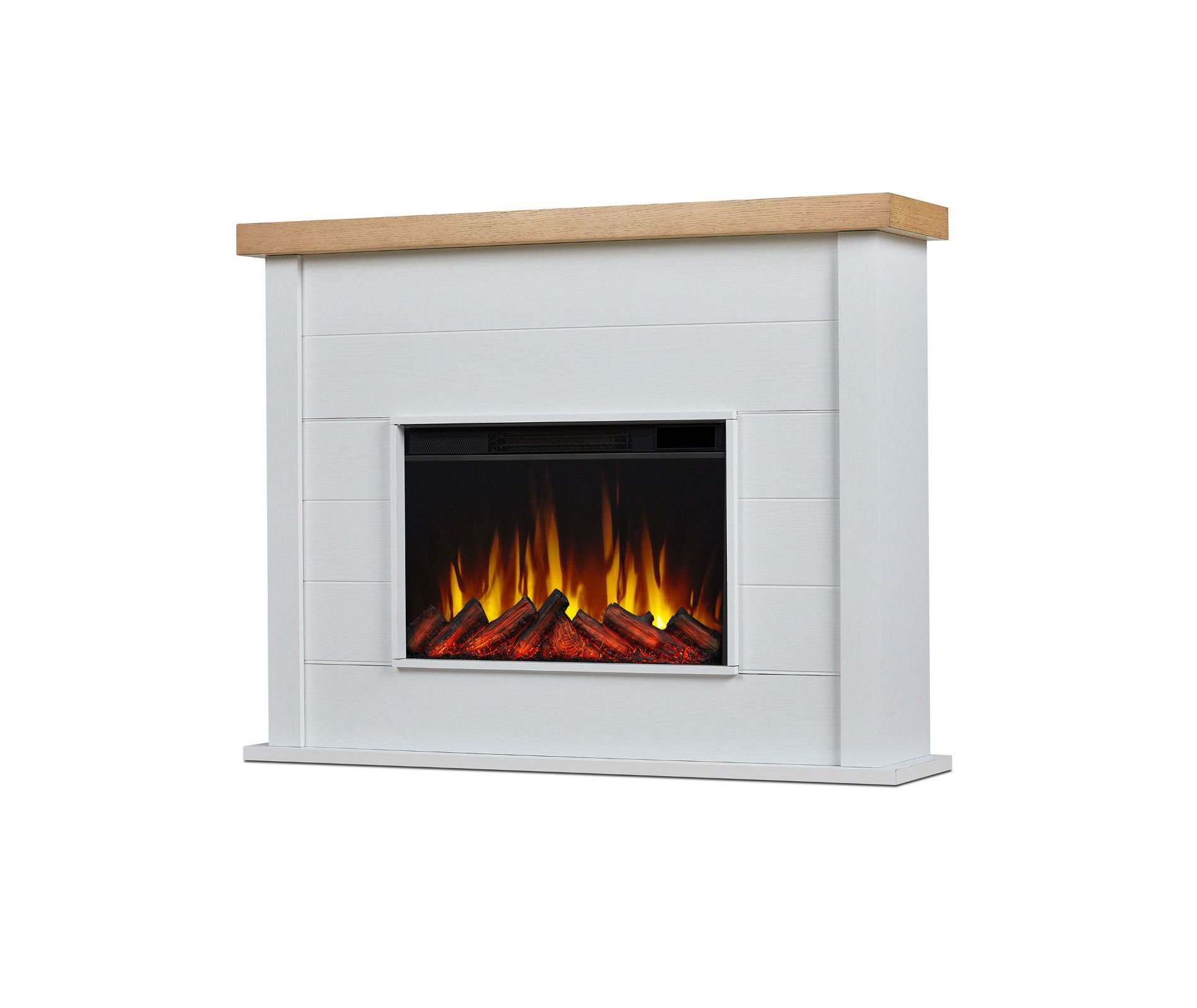 Marshall 49" Slim Electric Fireplace in White by Real Flame