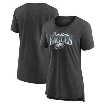 NFL Philadelphia Eagles Women's Heather Short Sleeve Scoop Neck Tri-Blend T-Shirt
