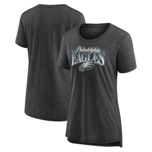 NFL Philadelphia Eagles Women's Heather Short Sleeve Scoop Neck Tri-Blend T-Shirt - 1 of 3
