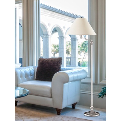 Transitional Bronze Swing Arm Floor Lamp with Empire Shade