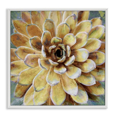 Stupell Industries Yellow Botanical Succulent Bloom Painting, 12" x 12"