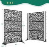TUYOHW Metal Privacy Screen Outdoor, Decorative Privacy Panels, Freestanding Privacy Screen for Patio, Garden, Pool (White Square) - 2 of 4
