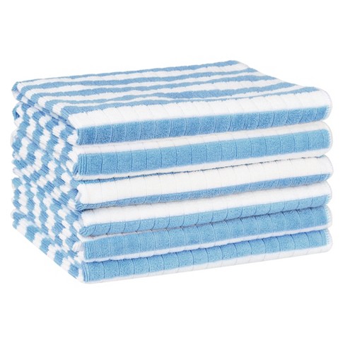 Unique Bargains Soft Absorbent Microfiber Contrast Color Stripes ...