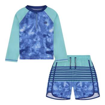 Andy & Evan Toddler Boys 2-Piece Rashguard Swim Set Blue, Size 2T