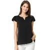 INSPIRE CHIC Women's Work Business Casual Plain Cap Sleeve Blouse - 2 of 4