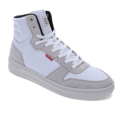 Levi's Mens Drive Hi Vegan Synthetic Leather Casual Hightop Sneaker Shoe,  White/grey, Size 13 : Target