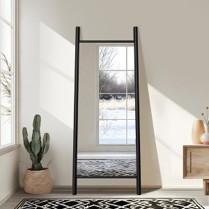 Wooden Rectangle Full-Length Mirror with Black Frame, 160x60x2 cm - 1 of 3