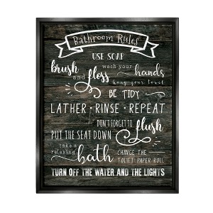 Stupell Industries Rustic Bathroom Rules Sign Good Hygiene List - 1 of 4