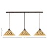 Toltec Lighting Any 3 - Light Chandelier in  Bronze with 16" Chocolate Icing Shade - 2 of 2