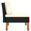 vidaXL Middle Sofa Black, Cream White - 4 of 4