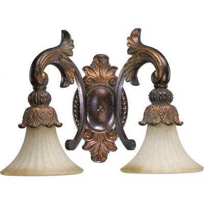 Quorum Lighting Madeleine Corsican Gold 2-Light Incandescent Damp Rated Fixture